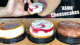 ASMR MINI CHEESECAKES  Soft Sticky Eating Sounds Crème Brûlée  Chocolate Truffle ASMR Phan [upl. by Ilona]