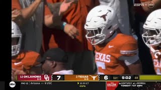 Texas BLOCKED PUNT TD vs Oklahoma  2023 College Football [upl. by Allertse]