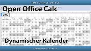 Dynamischen Kalender erstellen  Download OpenOffice Calc [upl. by Itagaki]