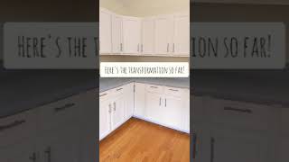 DIY Painting Kitchen Cabinets Transformation  Oak Cabinets Inspiration  Painted counters [upl. by Eiuol]