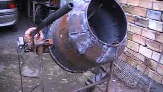 Homemade concrete mixer first test [upl. by Otila]