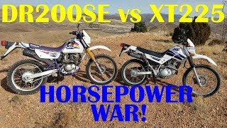 Suzuki DR200SE vs Yamaha XT225 Test and Comparison [upl. by Srevart44]