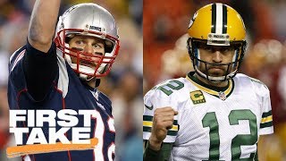 Tom Brady vs Aaron Rodgers First Take debates  First Take  ESPN [upl. by Aihsaei]