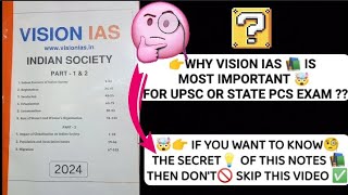 Vision ias Indian Society Updated Class Room Notes For UpscApsc amp State PCS [upl. by Darell849]