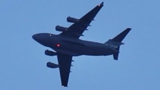 US Air Force  C17 Globemaster III  Detroit River Flyover  2024 [upl. by Lynsey]