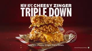 KFC Cheesy Zinger Triple Down [upl. by Aiclid]