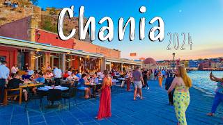 Chania Crete walking tour 4k Greece Chania 2024 [upl. by Lonnie]