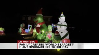 Dinosaur Christmas Light Display [upl. by Wandie]