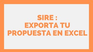 👍 SIRE  COMO DESCARGAR LA PROPUESTA EN EXCEL 👉Estudio Contable En Lima [upl. by Tallou]