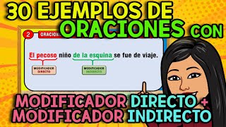 30 ORACIONES con MODIFICADOR DIRECTO  INDIRECTO [upl. by Munt306]