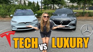 Mercedes EQS SUV vs Tesla Model X [upl. by Sternlight]