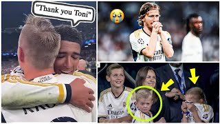 ALL EMOTIONAL AT TONI KROOS FAREWELL 🥺🥲  Modric amp Bellingham 😭 tonikroos [upl. by Bonne]