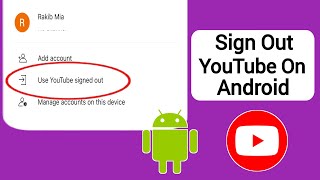 How to Sign out from YouTube on android Phone 2024  logout youtube account [upl. by Yengac]