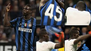 Balotelli getta la maglia dellInter a terra InterBarcellona 31 [upl. by Laniger]