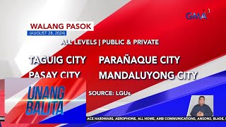 Walang pasok as of 608 AM August 28 2024  Unang Hirit [upl. by Idnew]