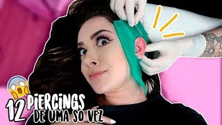 FIZ MAIS 12 PIERCINGS DE UMA SÓ VEZ [upl. by Roma]