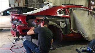 2014 Camaro Quarter Panel Replacement Pt1 [upl. by Ymereg]