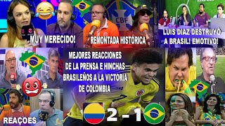 PRENSA E HINCHAS BRASILEÑOS REACCIONAN AL SHOW DE LUIS DIAZ CON REMONTADA COLOMBIA 21 BRASIL [upl. by Haral]