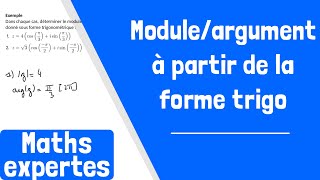 Comment déterminer le module et un argument à partir de la forme trigonométrique [upl. by Odama78]