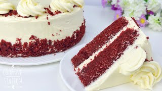 Super Moist RED VELVET CAKE Recipe With Cream Cheese Frosting [upl. by Noiztneb]