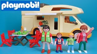 Playmobil Vacation Camper RV with Awning Beds 3647  Toy Review [upl. by Llevrac]