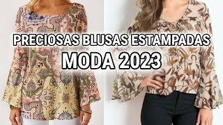 BLUSAS ESTAMPADAS de MODA 2023 BELLAS y ELEGANTES BLUSAS y BLUSONES [upl. by Allesor479]