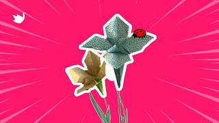 Origami fleur de lys  comment plier un lys en papier Tuto [upl. by Meredi]