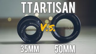 TTArtisan 35mm f14 VS 50mm f12 with sample photos [upl. by Natelson428]