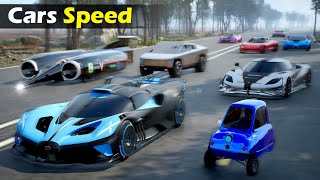 Cars Top Speed Comparison  Fastest Car on Earth over 1200kmph [upl. by Carpenter507]