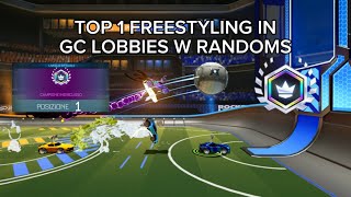 Top 1 Freestyling In Gc Lobbies With Randoms  Rocket League Sideswipe [upl. by Enaitsirhc]