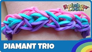 Rainbow Loom  Diamant Trio Armband  deutsche Anleitung [upl. by Zicarelli]