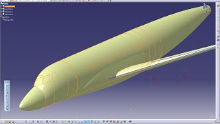 Catia V5 Tutorial  How to design An Aircraft on Catia Dassault falcon 7x Part 2 Belly [upl. by Subak876]