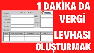 VERGİ LEVHASI OLUŞTURMA  VERGİ LEVHASI İNTERNETTEN NASIL ALINIR [upl. by Ietta]