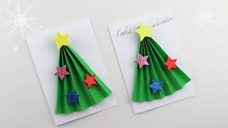 DIY Weihnachtskarte mit 3D Tannenbaum – Einfach amp Kreativ🎄 Weihnachtsgeschenke selber machen [upl. by Brechtel]