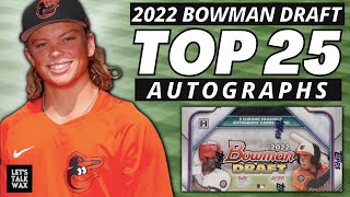 2022 Bowman Draft Top 25 Prospect Autographs  Baseball Cards  Box Break Info [upl. by Amalie]