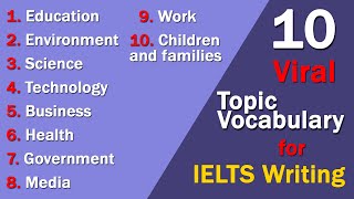 Top 10 Viral Topic Vocabulary for IELTS Writing [upl. by Ann]