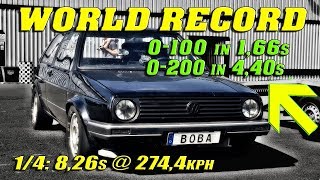 QUICKEST GOLF ON EARTH  Boba´s 1233HP Golf Santa Pod Raceway 2018  New World Record [upl. by Koller450]