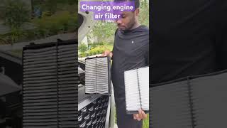 Changing engine air filter on 2022 Hyundai Palisade [upl. by Hannazus]