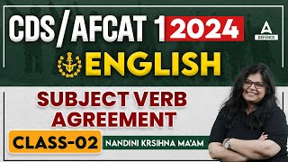 AFCATCDS 1 2024  AFCATCDS English Class  English  Subject Verb Agreement 2 [upl. by Elocan]