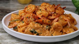 Spicy Creamy Shrimp Pasta Recipe  30 Minute Meal [upl. by Aaren327]