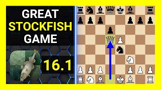 Great Stockfish 161 Chess Game Philidor Defense Nimzowitsch Variation Rellstab [upl. by Ayotac700]