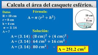 Casquete Esférico Área y Volumen Ejercicio Resuelto [upl. by Eirb]