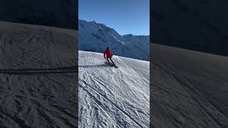 Skiing in the Swiss ski resort of Zinal December 2020 [upl. by Levi]