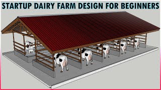 Simple Modern Dairy Farm Shed Design For 10 Cows  Cow Farm Beginners Guide [upl. by Malim]