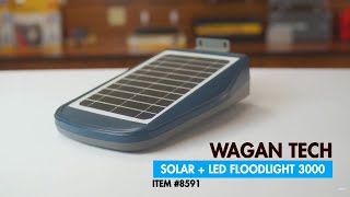 Solar Powered  LED Flood light  with Motion Sensor  Models Overview  No Wiring By Wagan Tech [upl. by Nutsud]