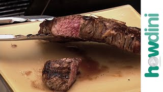 Gas grilling  How to grill a porterhouse steak [upl. by Machutte501]