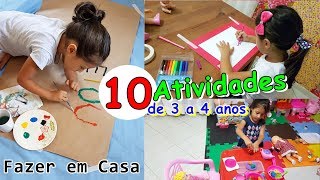 10 DICAS de ATIVIDADES DE 3 A 4 ANOS  Fazer em CASA [upl. by Yrrehs]