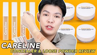 HMMM NEW CARELINE OIL CONTROL LOOSE POWDER amp ACNE SPOT CONCEALER REVIEW OKAY BA FOR OILY SKIN [upl. by Lebiram845]