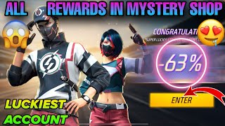 I GOT 63 DISCOUNT IN NEW MYSTERY SHOP EVENT FREE FIRE  BUYING ALL ITEMS IN MYSTERY SHOP FREE FIRE [upl. by Eidnak]