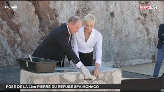 Animaux  Pose de la première pierre du refuge SPA Monaco [upl. by Ferneau]